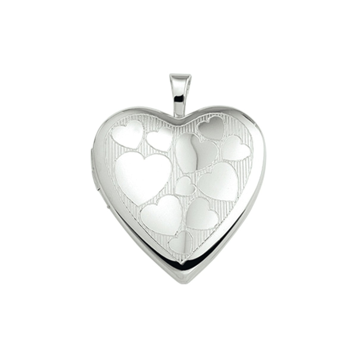 Fantasy Collection Medaillon hart gravure 24 mm zilver hanger