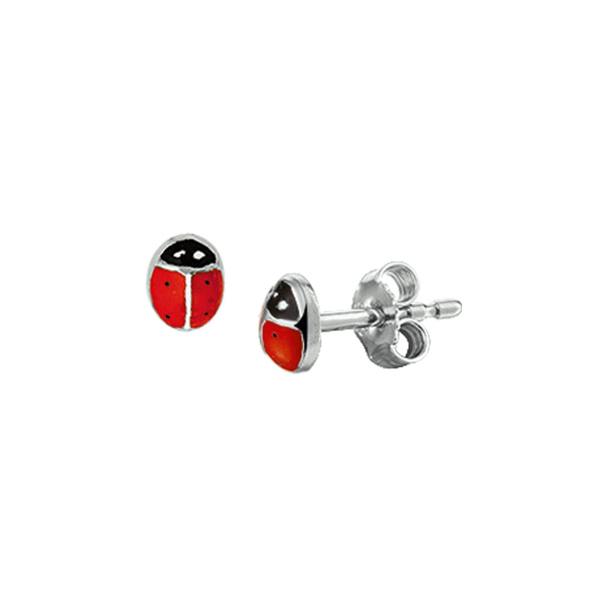 Fantasy Collection Oorbellen lieveheersbeestje 5,5 mm zilver