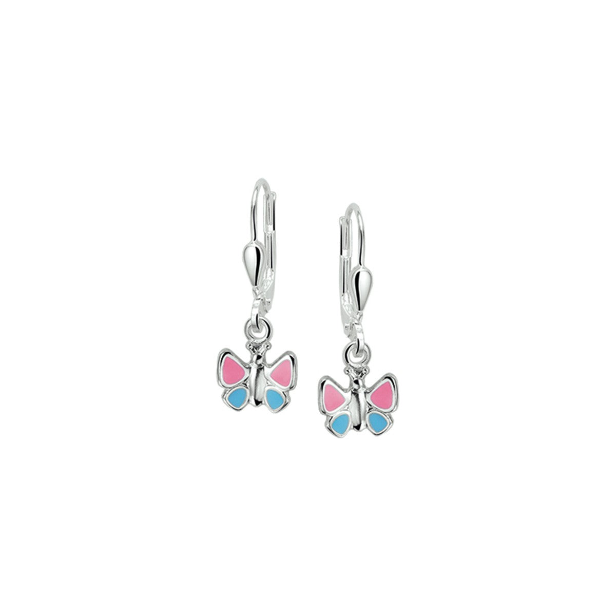 Fantasy Collection Hangende oorbellen vlinder brisure haak 20 mm zilver