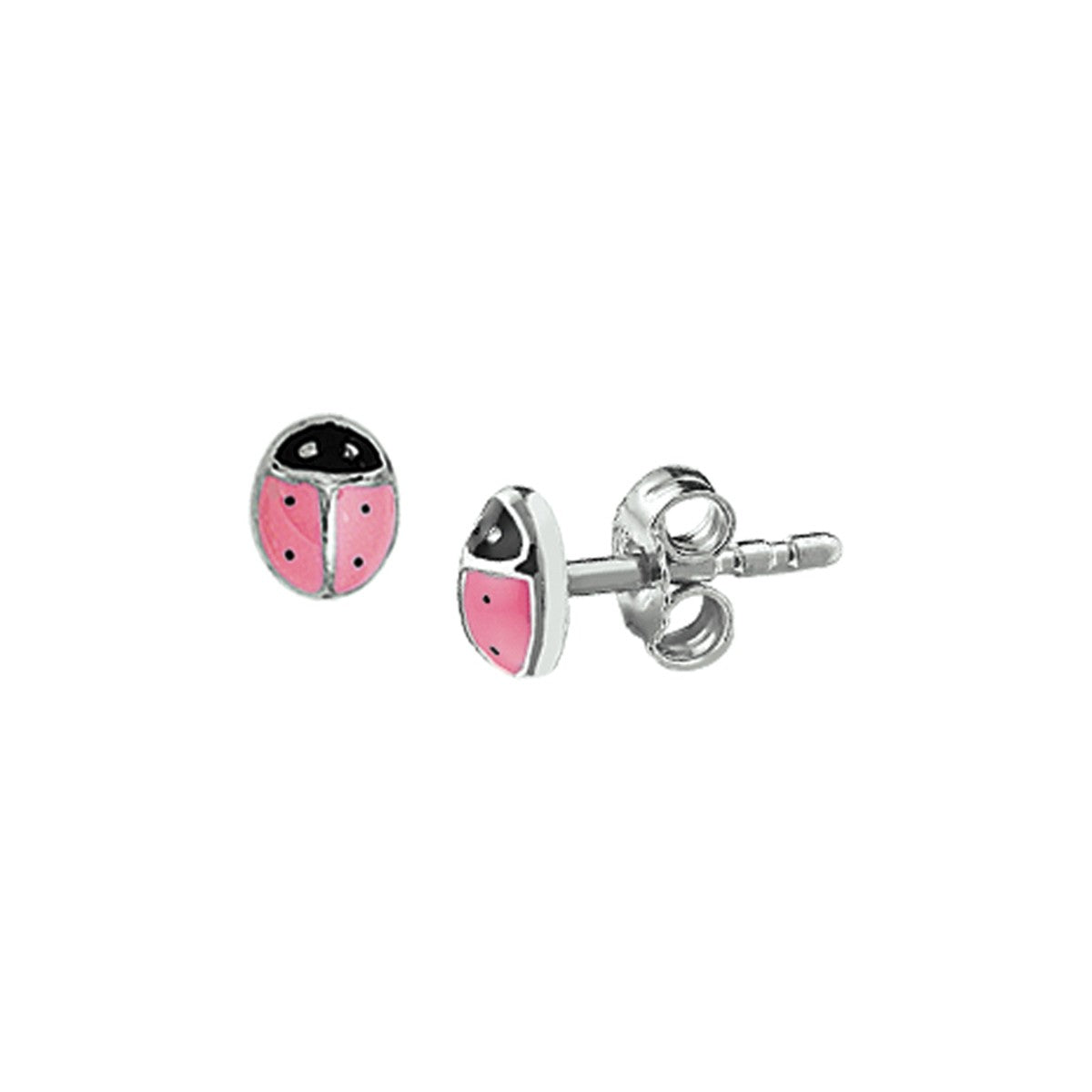 Fantasy Collection Oorbellen lieveheersbeestje 5,5 mm zilver