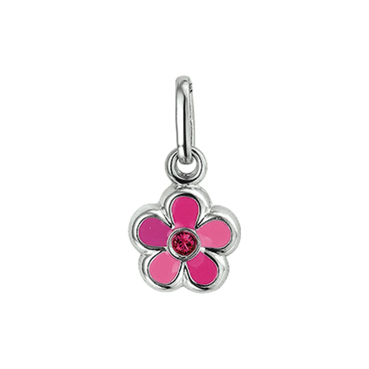 Fantasy Collection Hanger emaille bloem 11 mm zilver