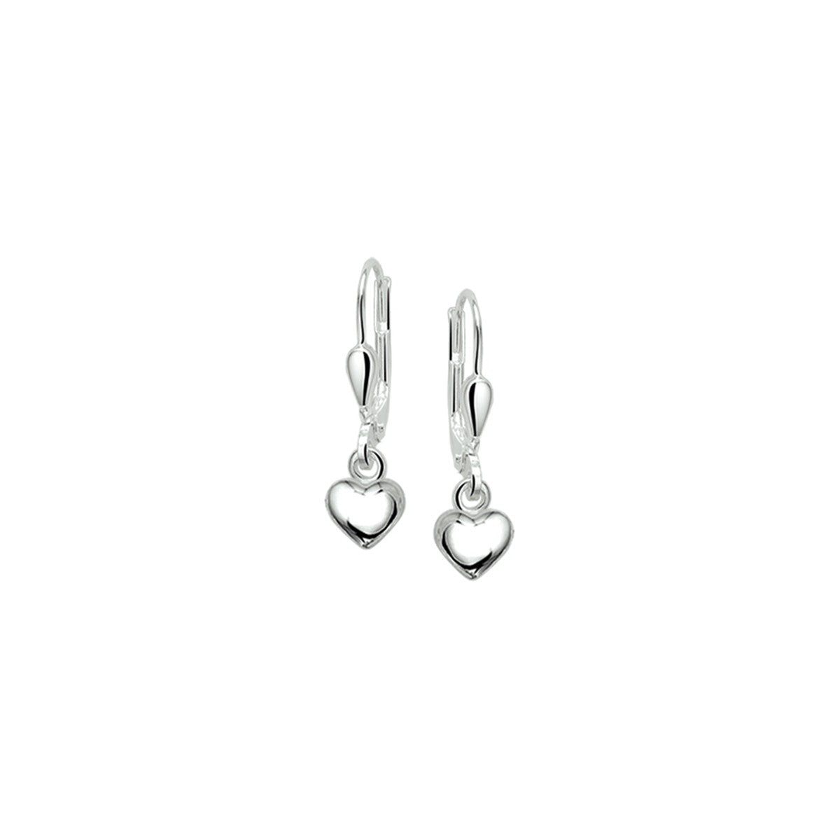 Fantasy Collection Hangende oorbellen hart brisure haak 19 mm zilver