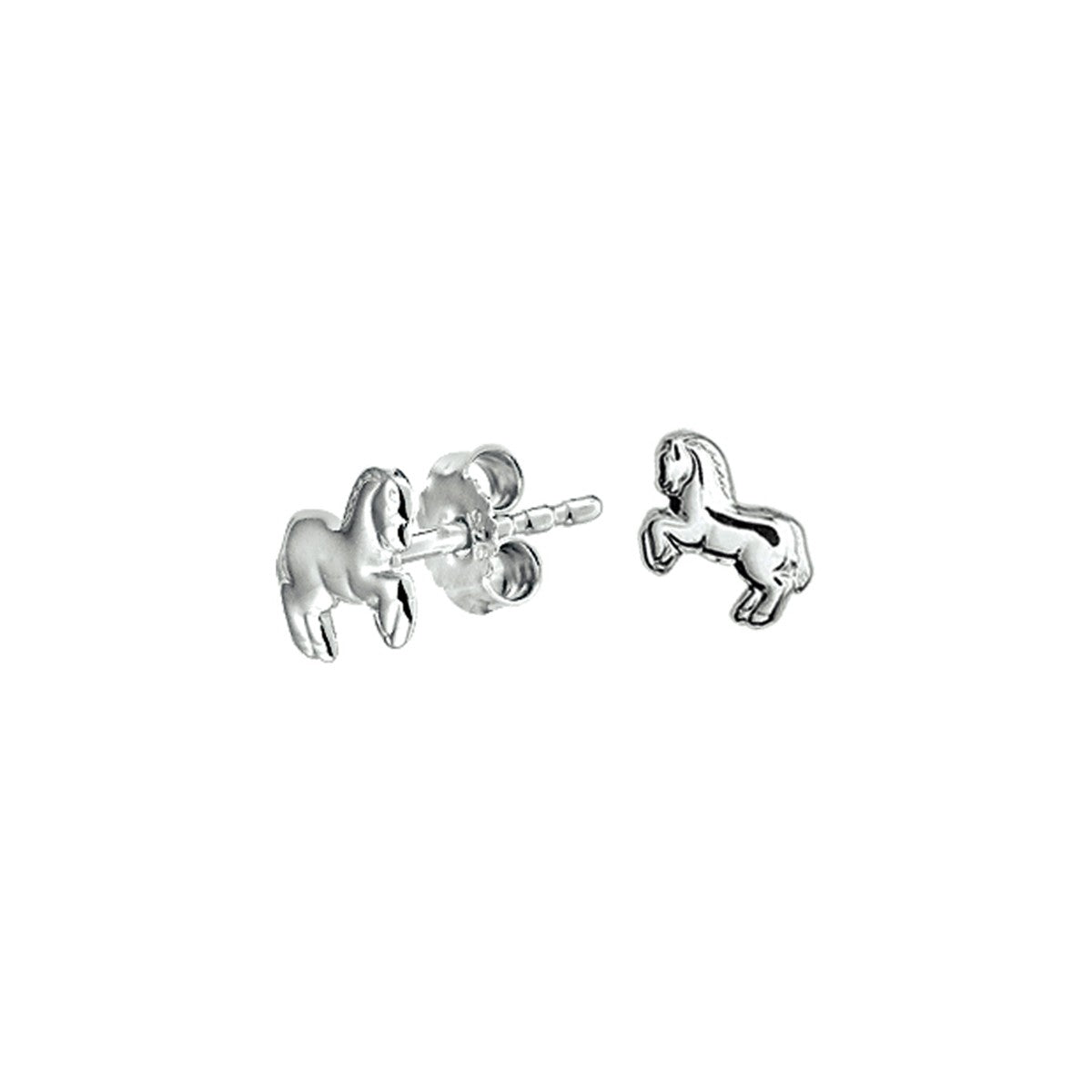 Fantasy Collection Oorbellen paard 8,5 mm zilver