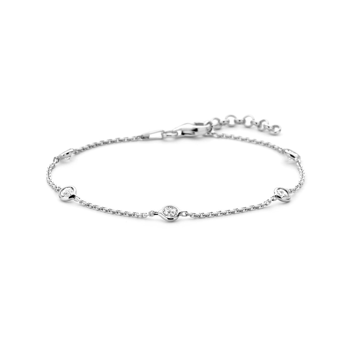 Fantasy Collection Armband zirkonia 17 + 2 cm zilver