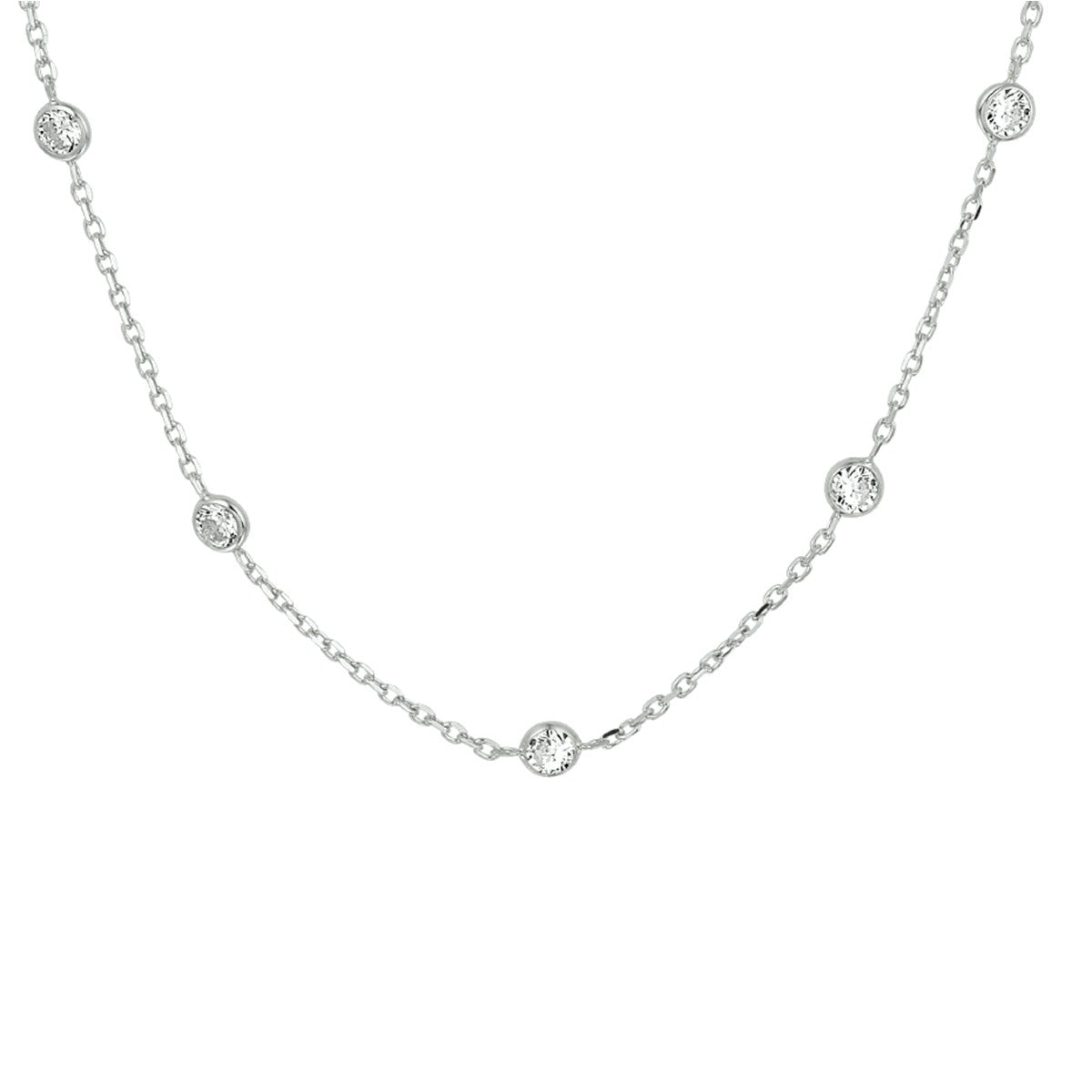 Fantasy Collection Collier zirkonia 40 + 4 cm zilver