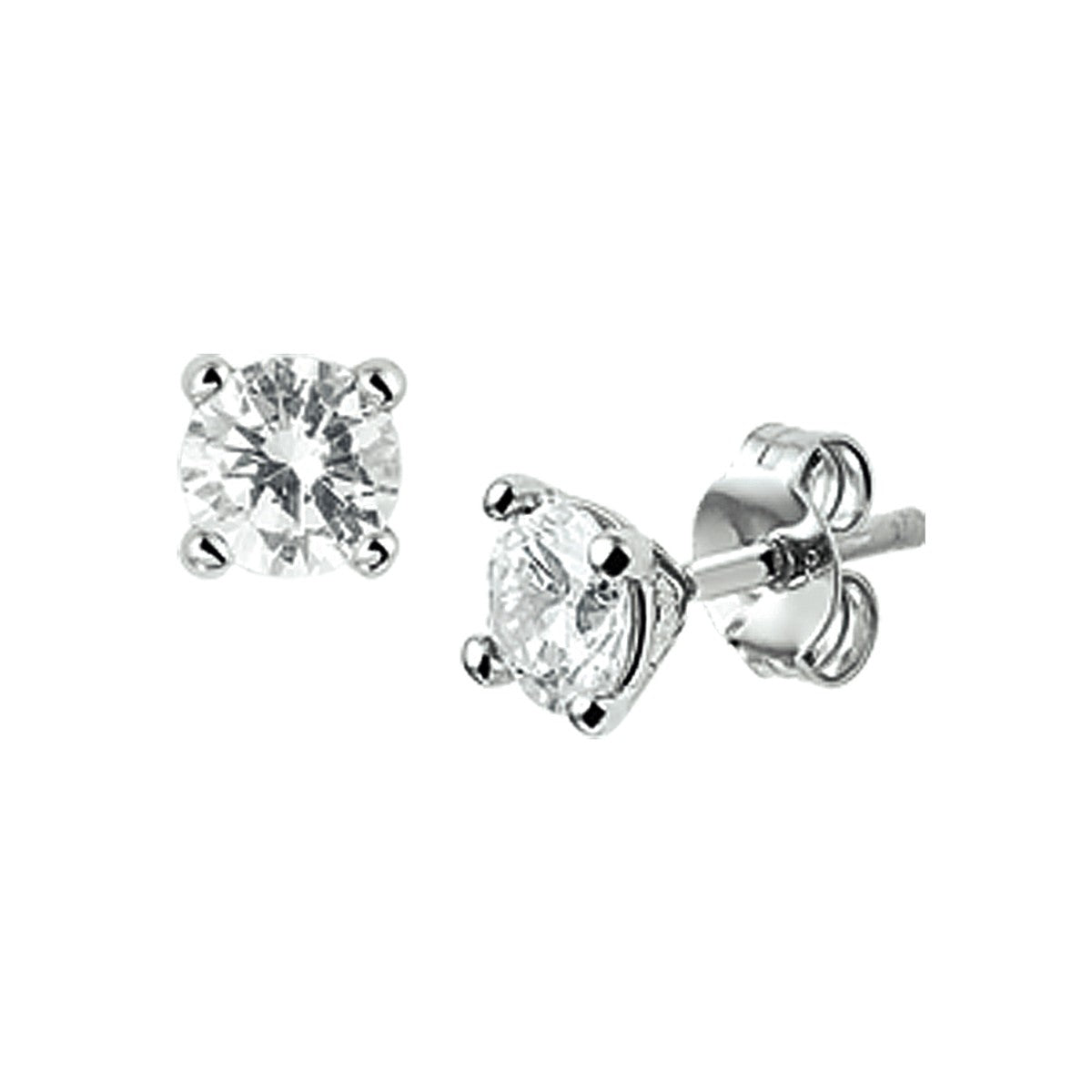 Fantasy Collection Oorbellen zirkonia 5 mm zilver