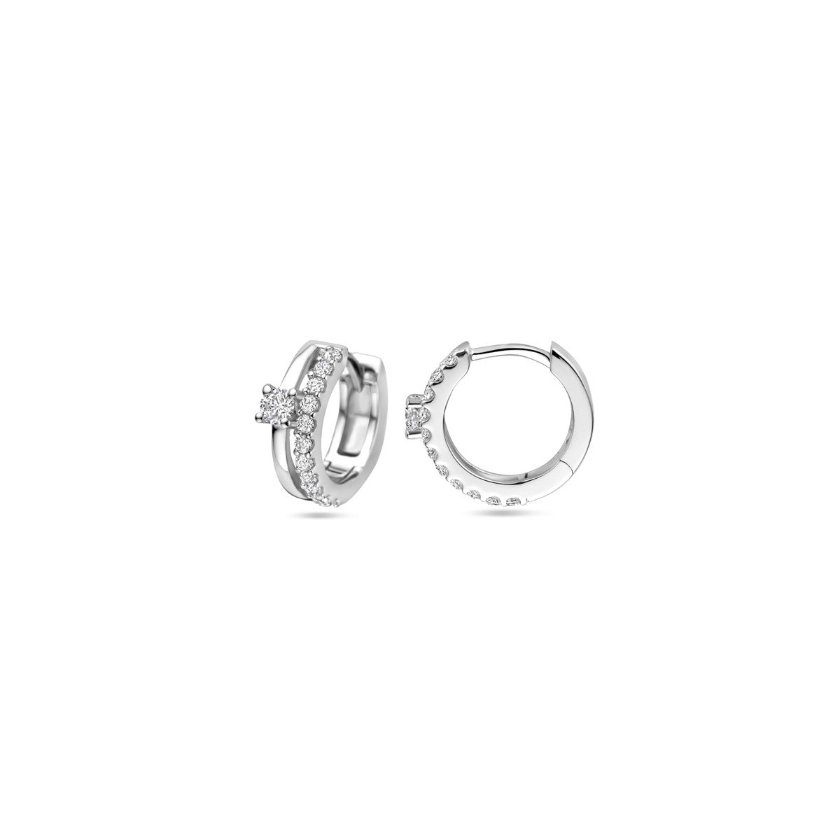 Fantasy Collection Oorbellen zirkonia 14 mm zilver