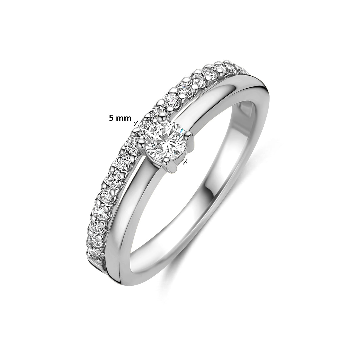 Ring zirkonia zilver