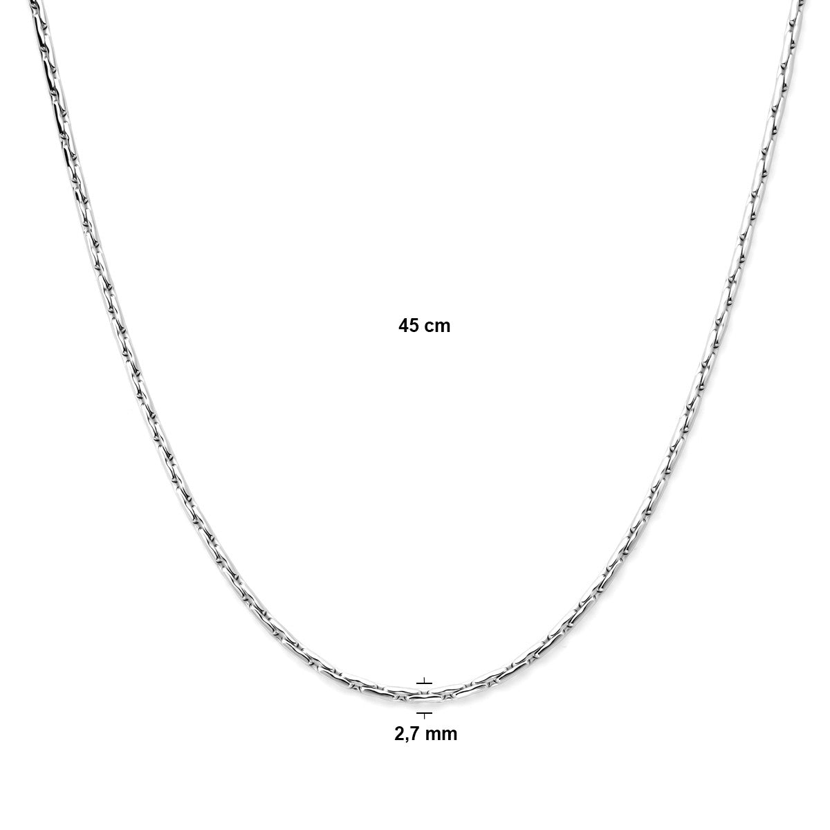 Fantasy Collection Collier cardano 2,7 mm 45 cm zilver