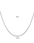 zilver gerhodineerd collier cardano 2,7 mm 45 cm 1320989 - PansiteNederland.nl