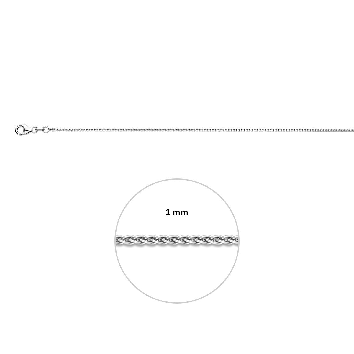 Vossestaart rond 1,1 mm zilver