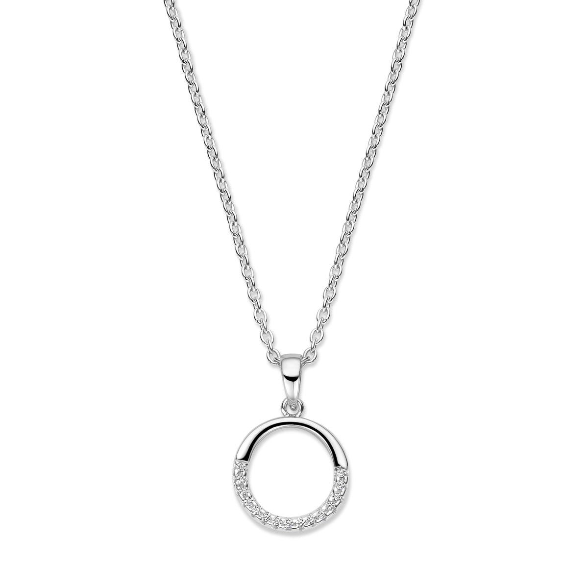 Fantasy Collection Collier zirkonia 41 + 4 cm zilver