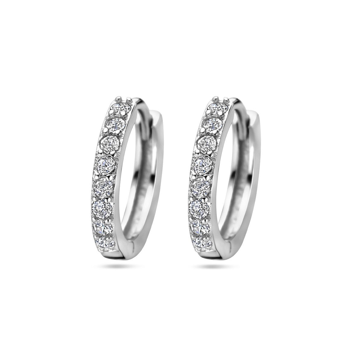 Fantasy Collection Oorbellen zirkonia 15 mm zilver