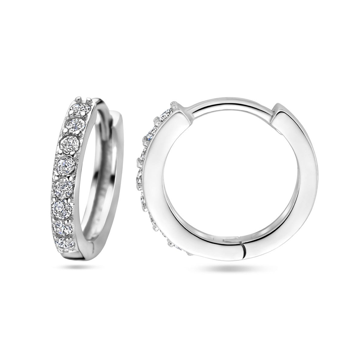 Fantasy Collection Oorbellen zirkonia 15 mm zilver