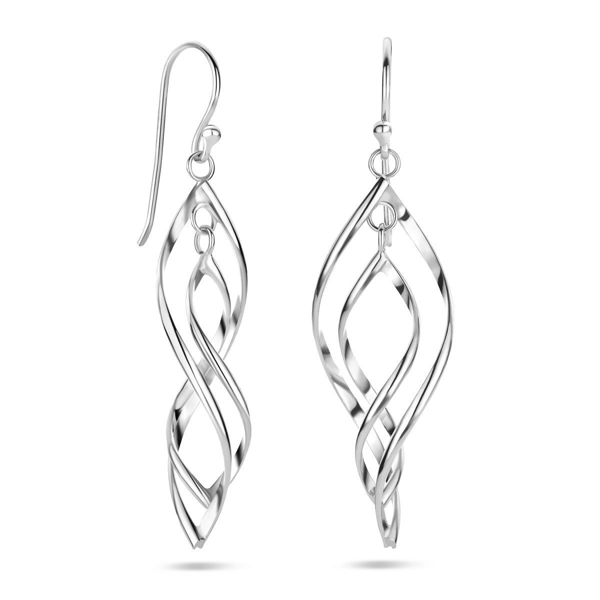 Fantasy Collection Hangende oorbellen franse haak 50 mm zilver