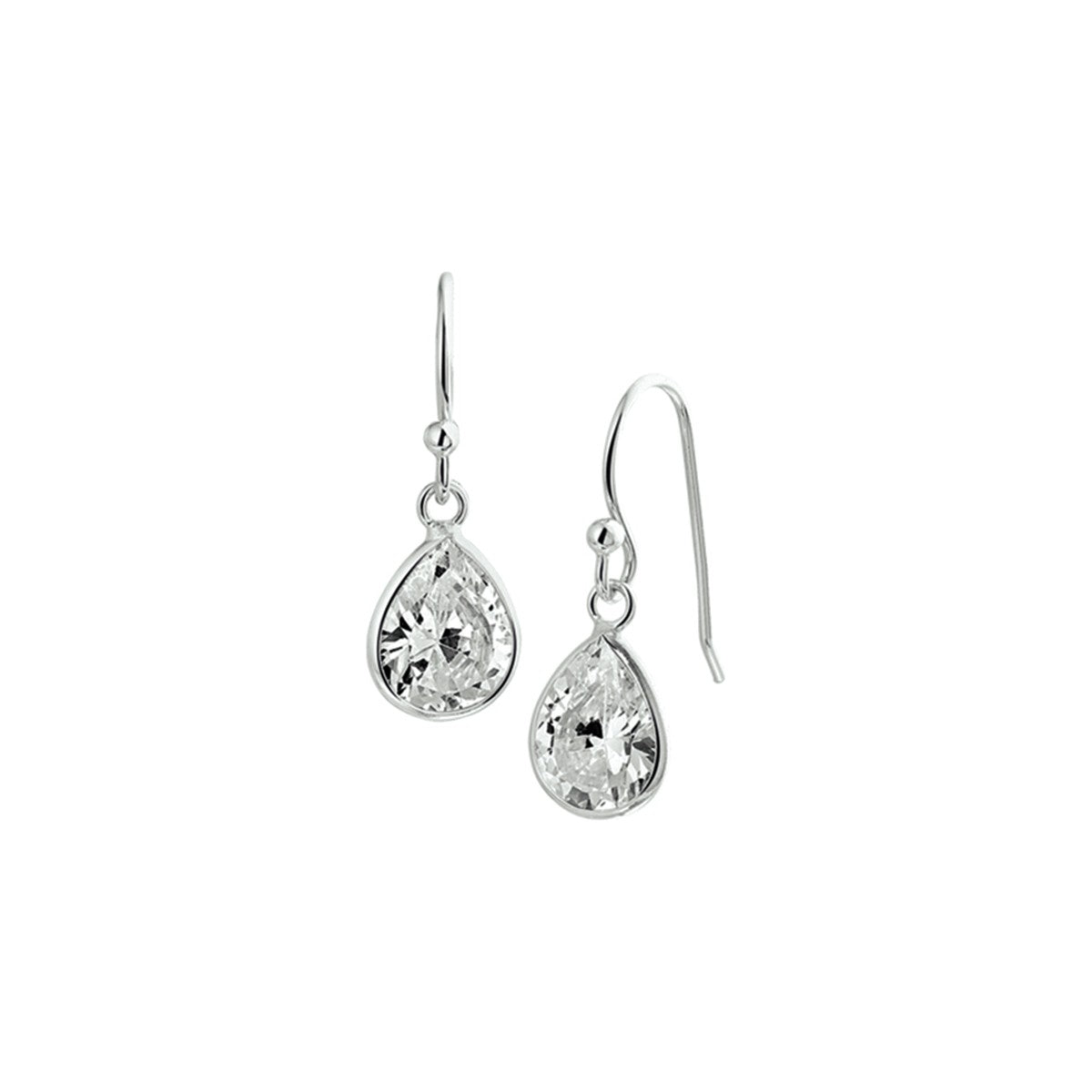 Fantasy Collection Hangende oorbellen zirkonia franse haak zilver