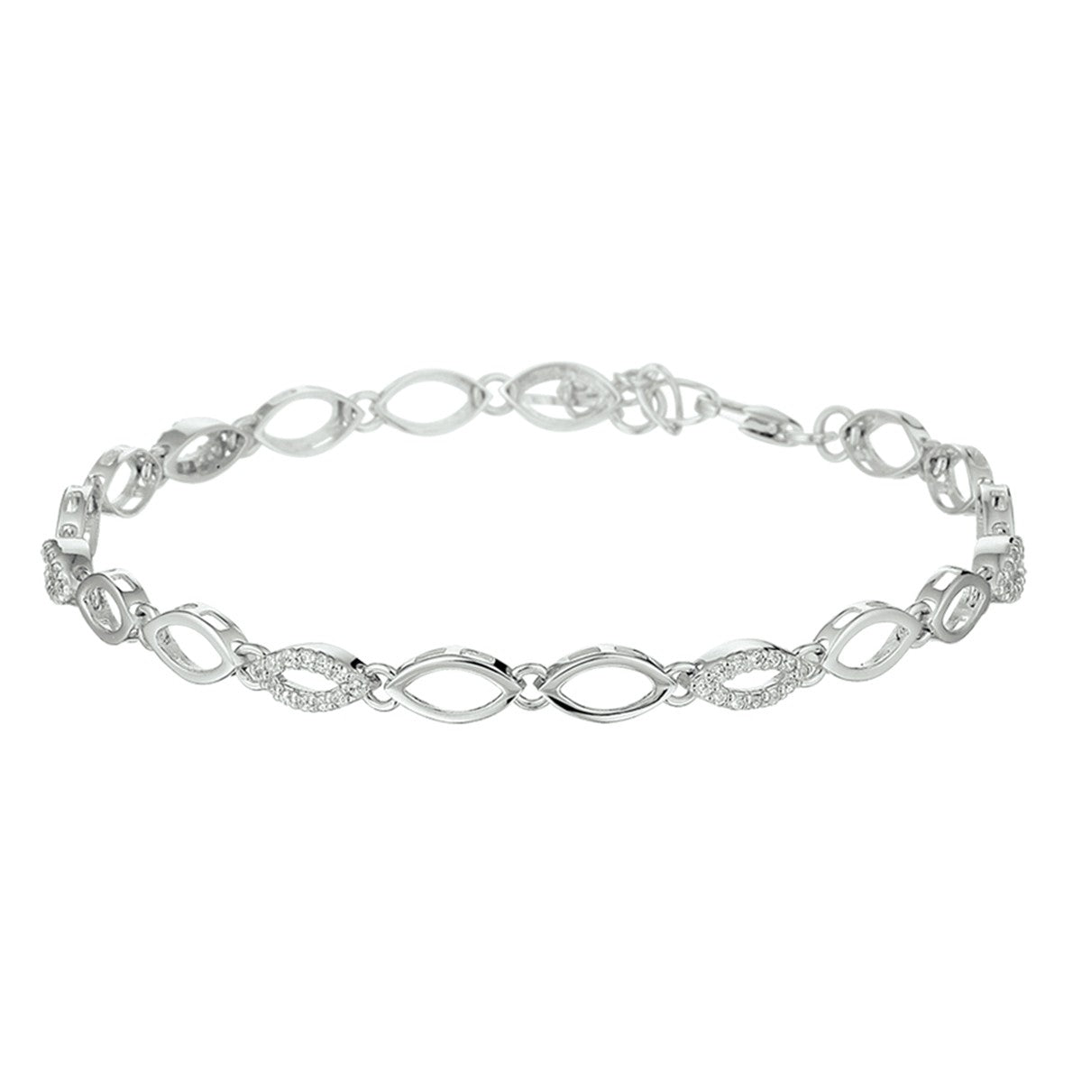 Fantasy Collection Armband zirkonia 18 + 2,5 cm zilver