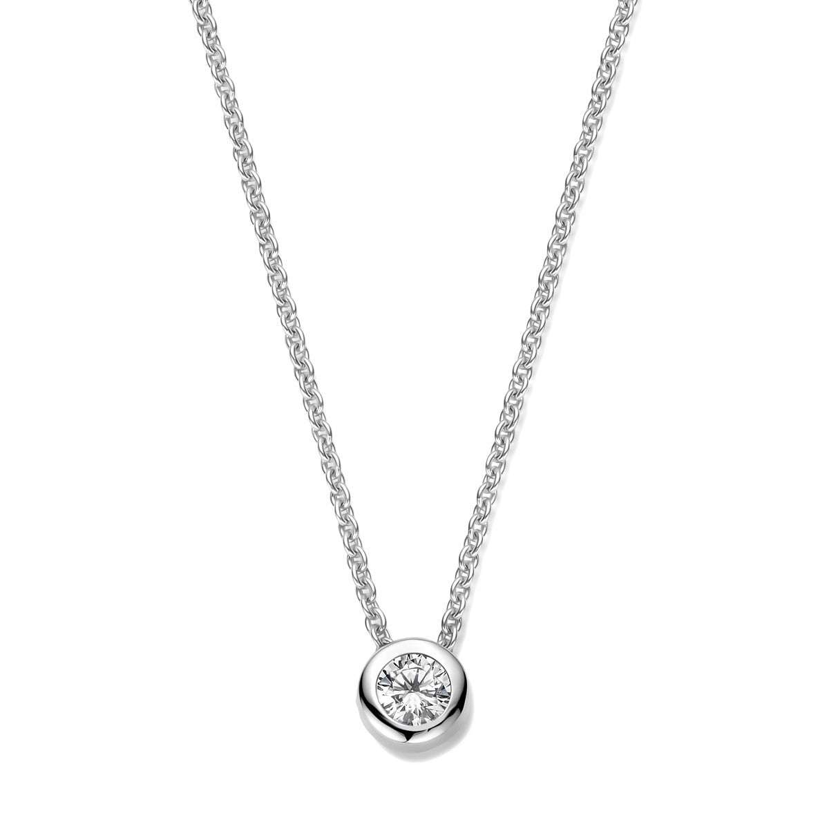 Fantasy Collection Collier zirkonia 41 + 4 cm zilver