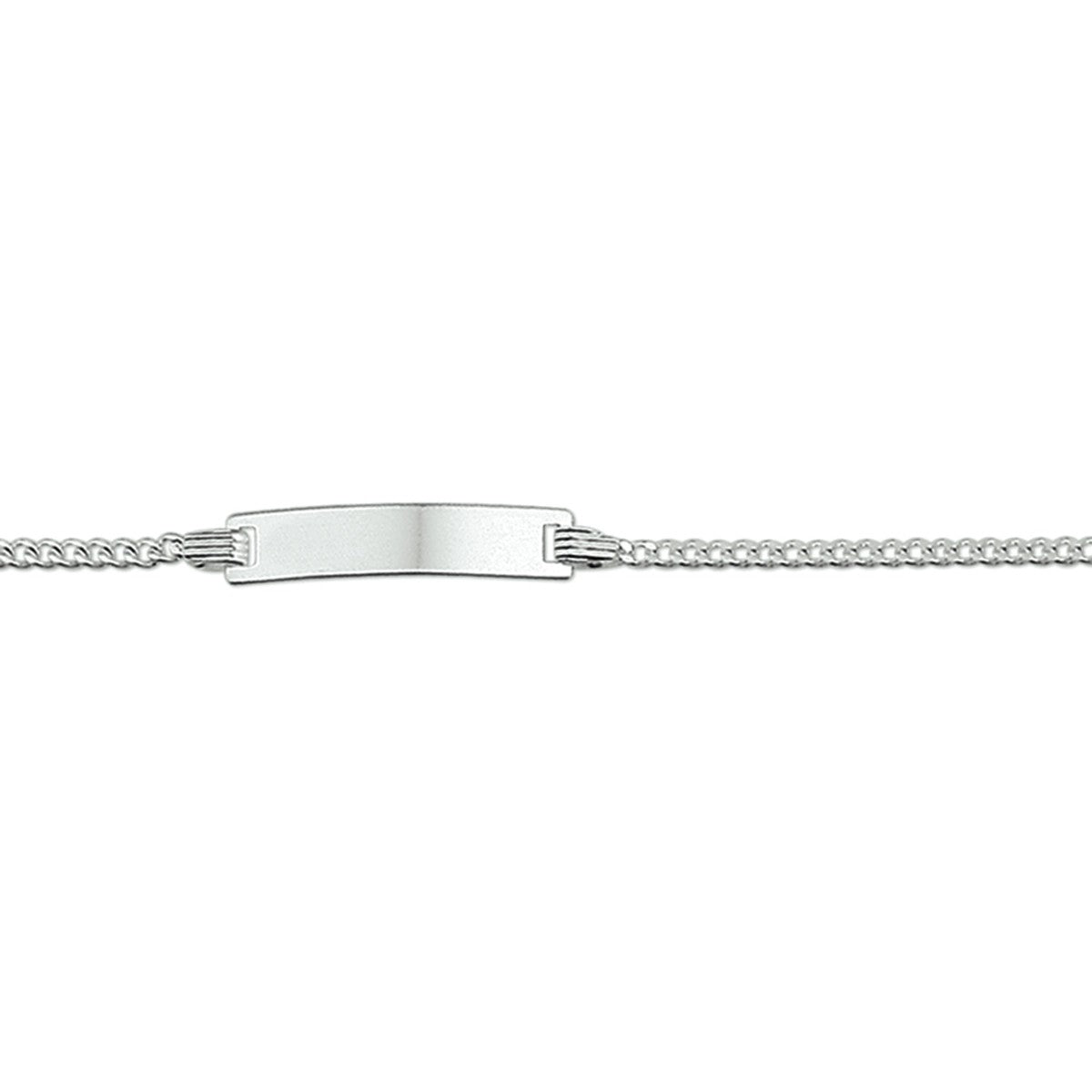 Fantasy Collection Graveerarmband gourmette 4 zijdes geslepen plaat 4,2 mm zilver