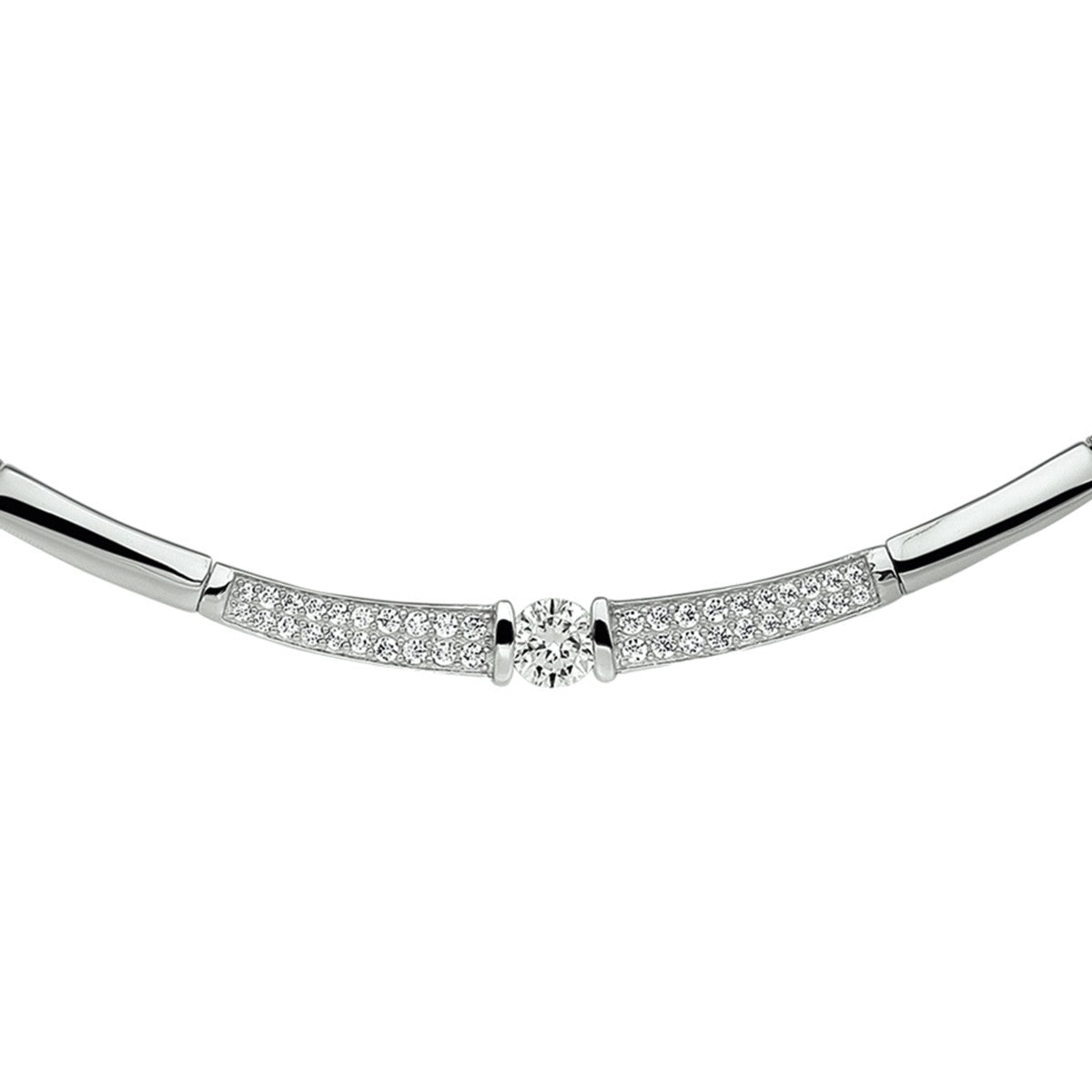 Fantasy Collection Collier zirkonia 42 + 3 cm zilver