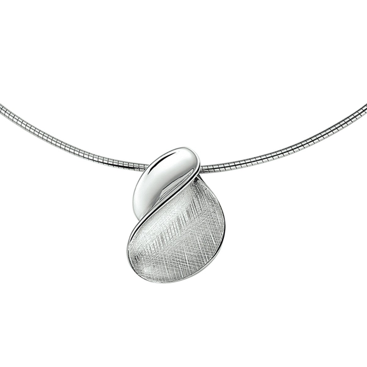 Fantasy Collection Collier gescratcht poli/mat 42 + 3 cm zilver