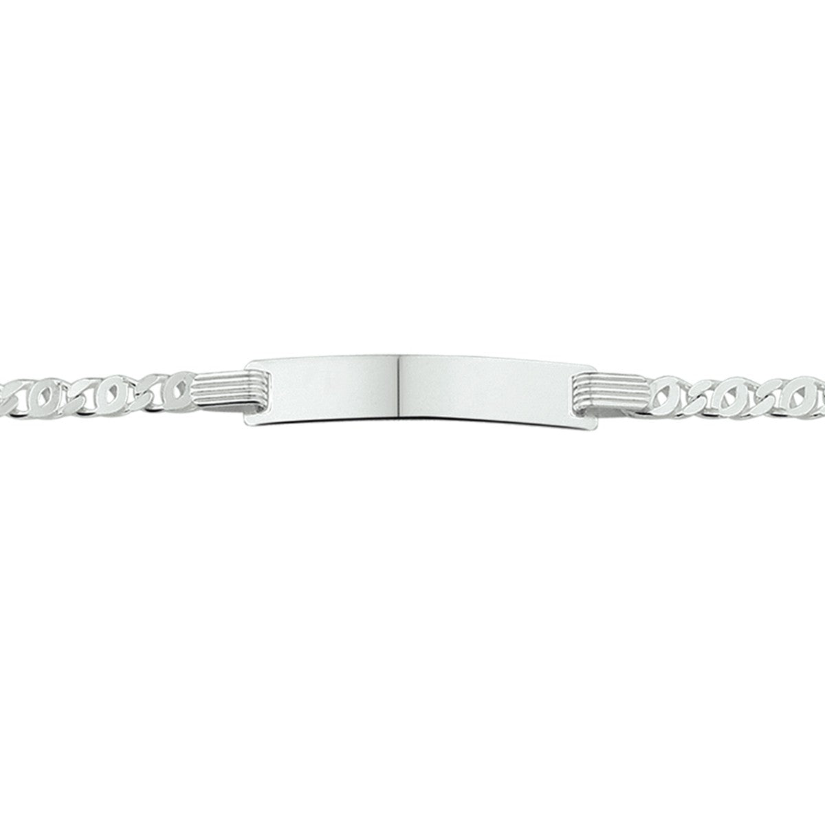 Zilver Gerhodineerd Graveerarmband valkenoog plaat 5,0 mm 14-16 cm - 1321674 - PansiteNederland.nl