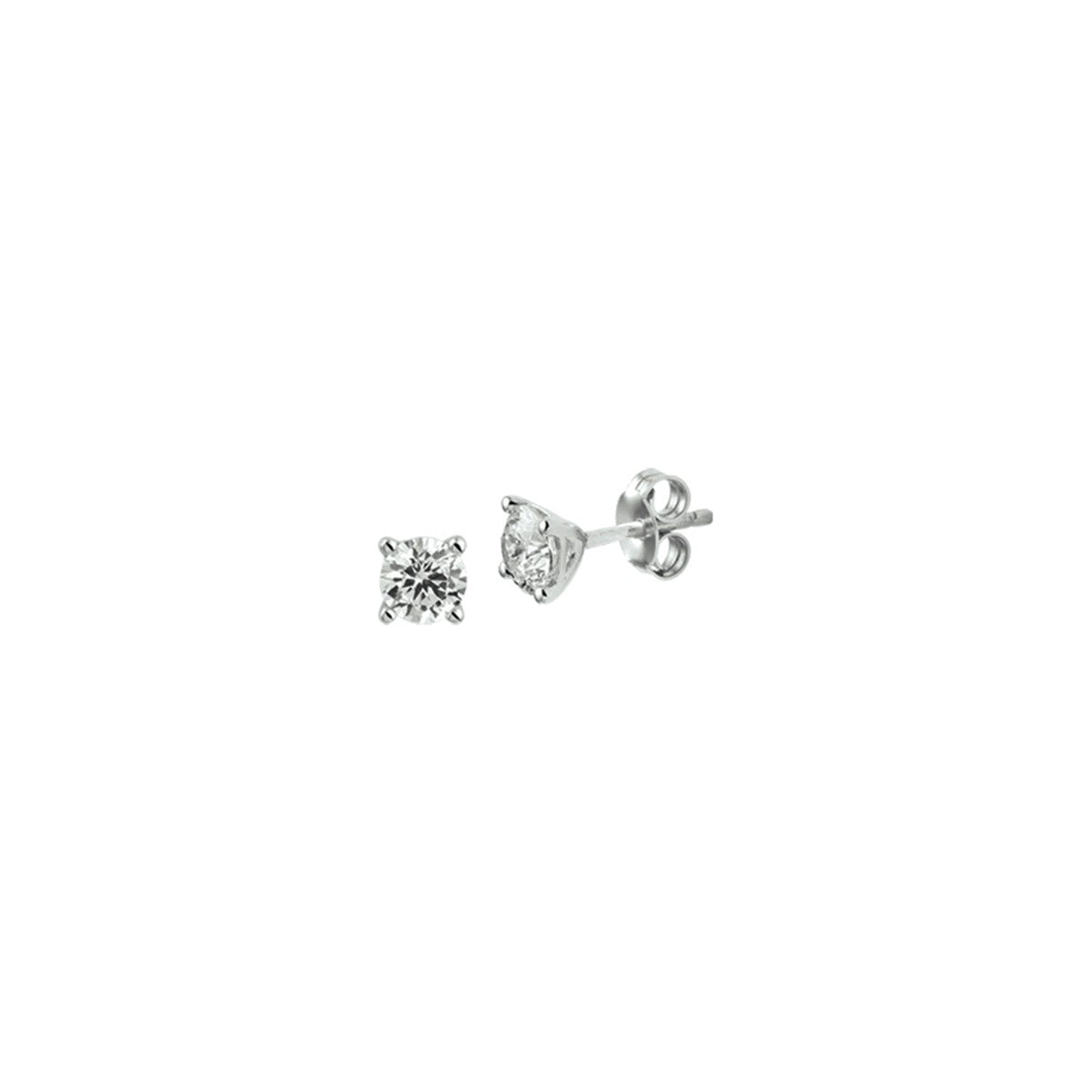 Fantasy Collection Oorbellen zirkonia 5 mm zilver