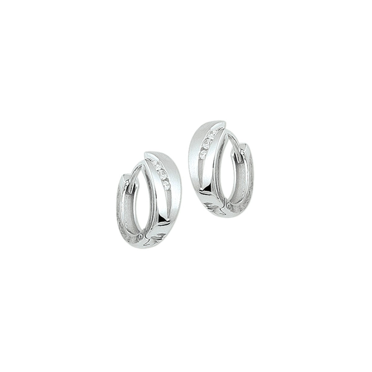 Fantasy Collection Oorbellen zirkonia poli/mat zilver