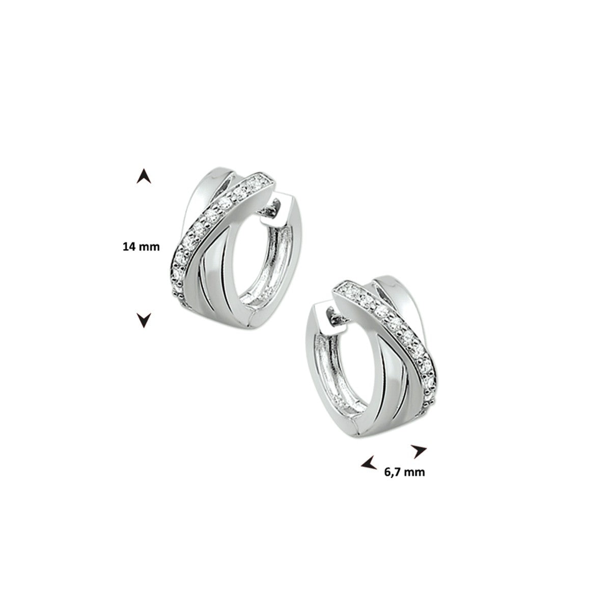Fantasy Collection Oorbellen zirkonia zilver
