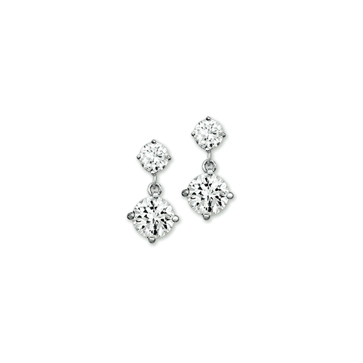Fantasy Collection Hangende oorbellen zirkonia 17 mm zilver