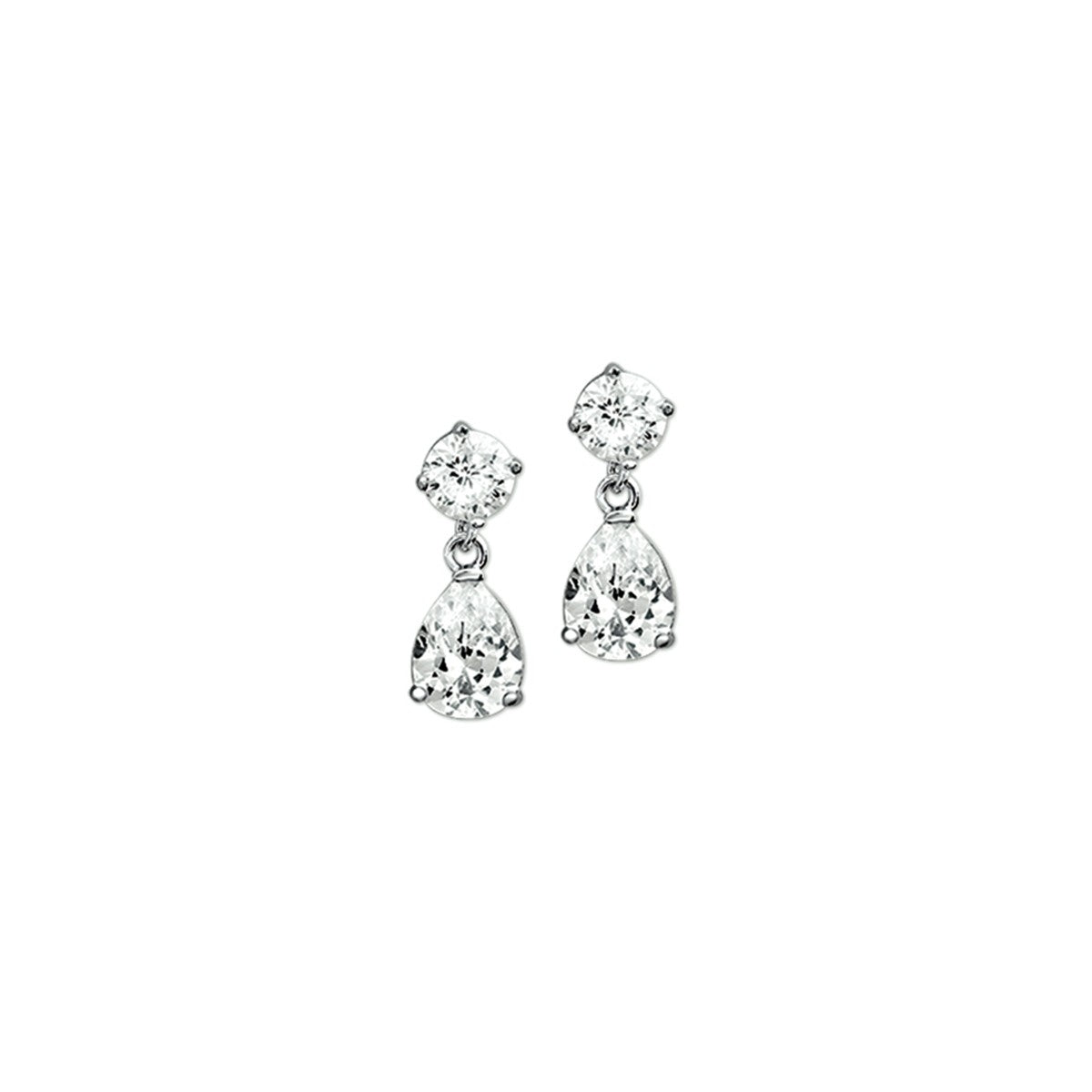 Fantasy Collection Hangende oorbellen zirkonia 18,5 mm zilver