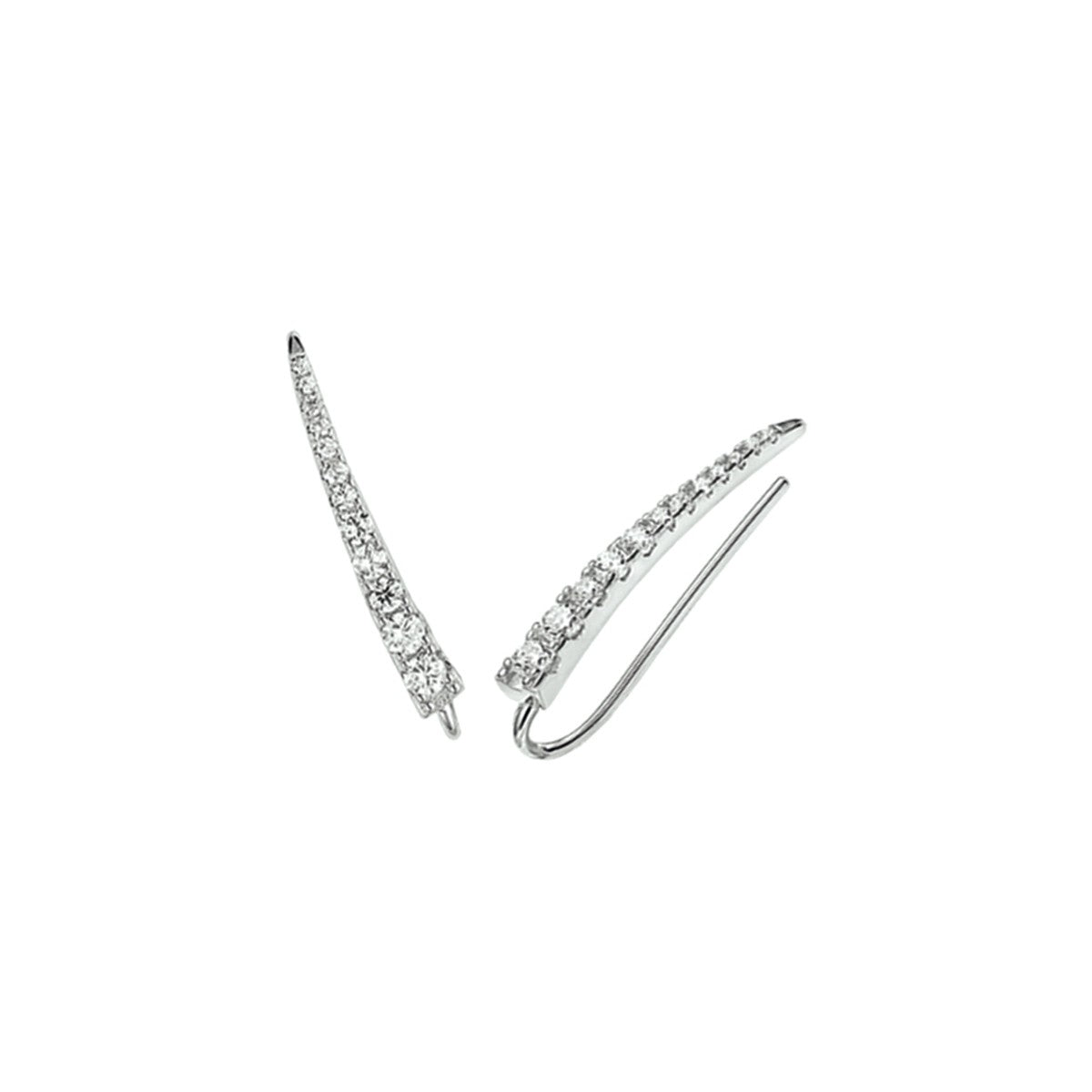 Fantasy Collection Oorschuiven zirkonia zilver oorbellen