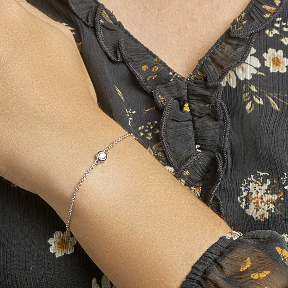 Fantasy Collection Armband zirkonia 1,7 mm 16,5 + 2,5 cm zilver