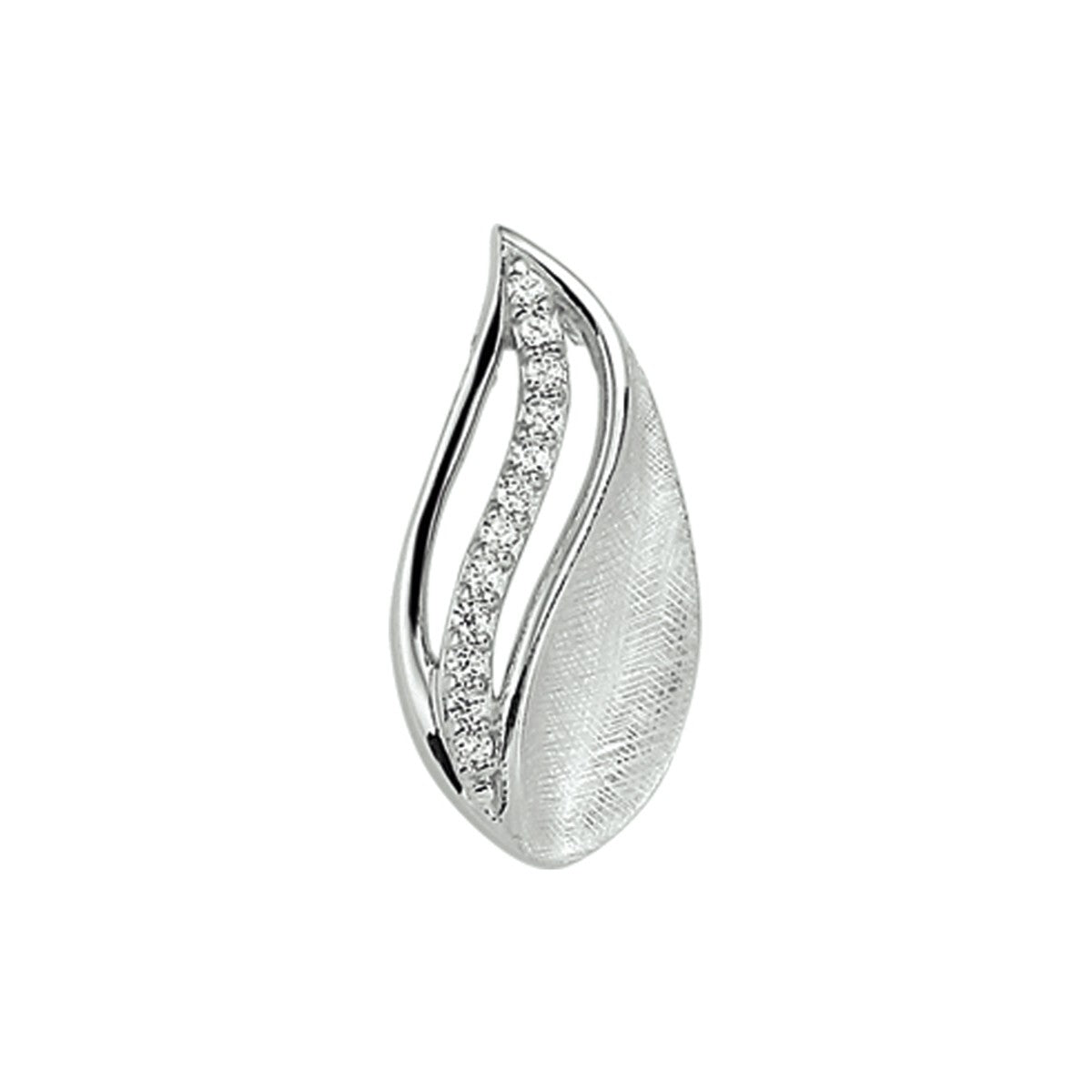 Fantasy Collection Hanger gescratcht poli/mat zirkonia 21 mm zilver