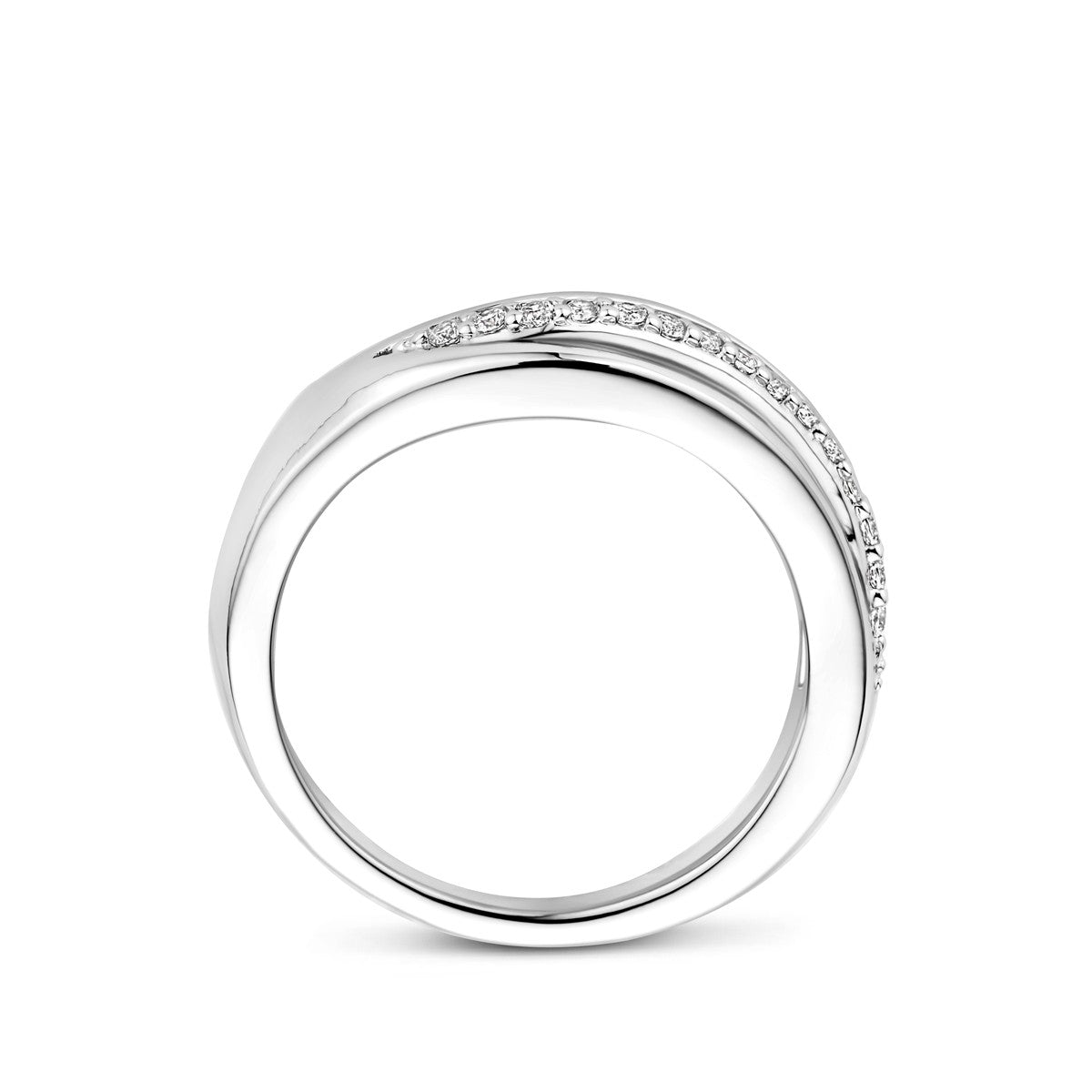 Ring gescratcht poli/mat zirkonia zilver