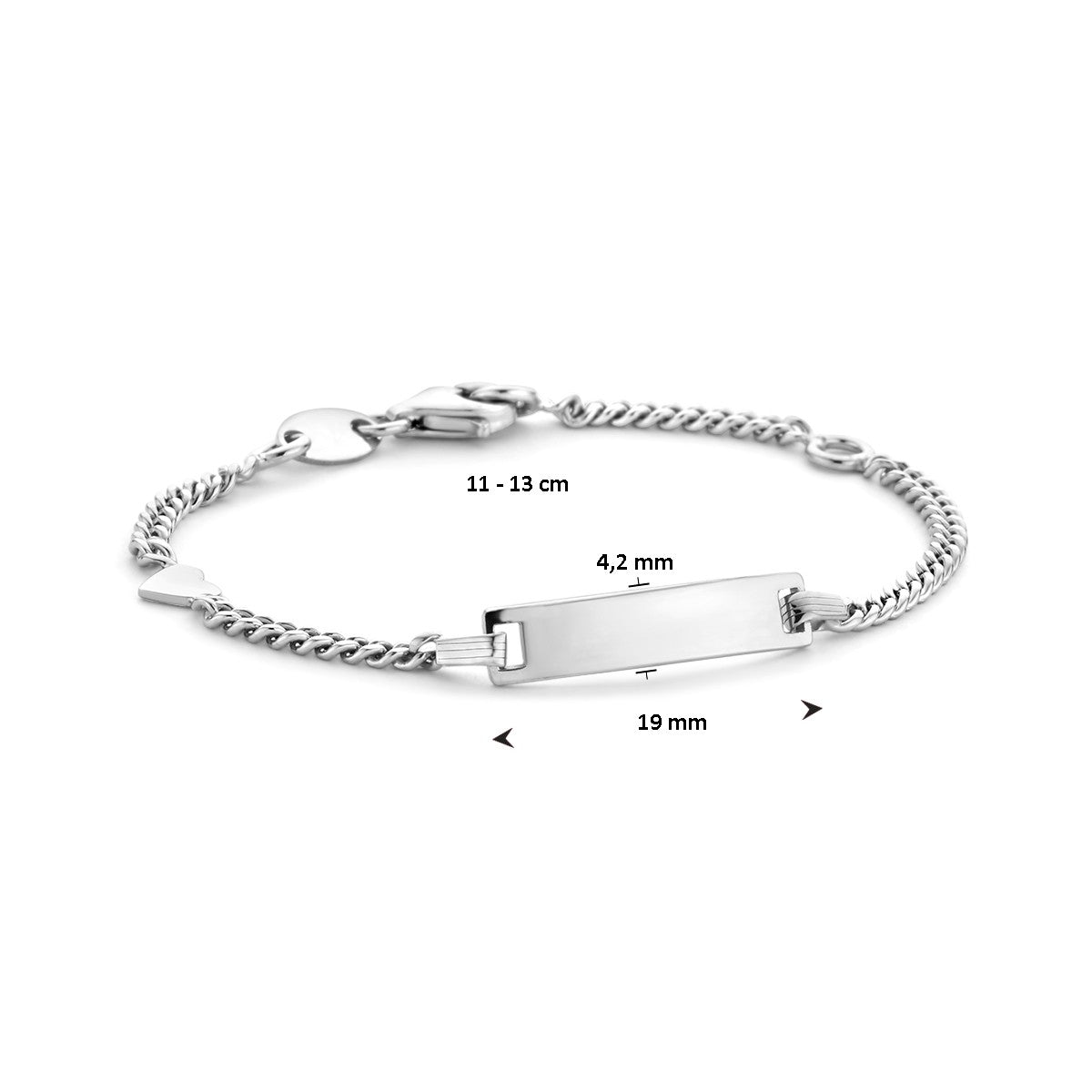 Fantasy Collection Graveerarmband gourmette 5 mm 11 - 13 cm zilver