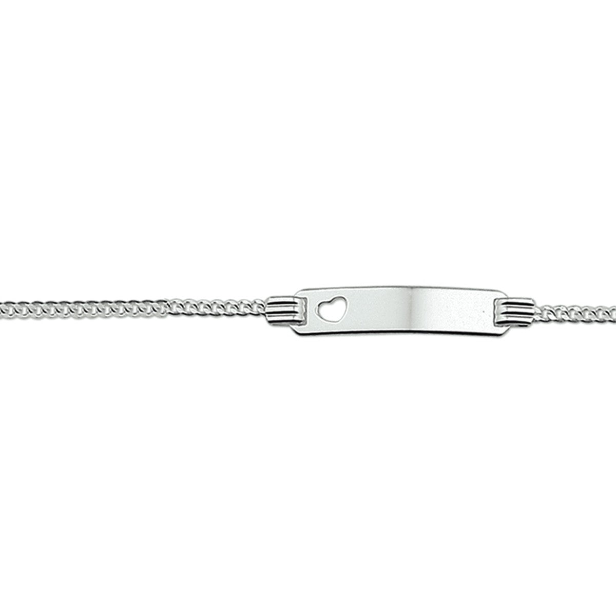 Fantasy Collection Graveerarmband hart gourmette plaat 4,8mm 13 - 15 cm zilver - PSN1321656