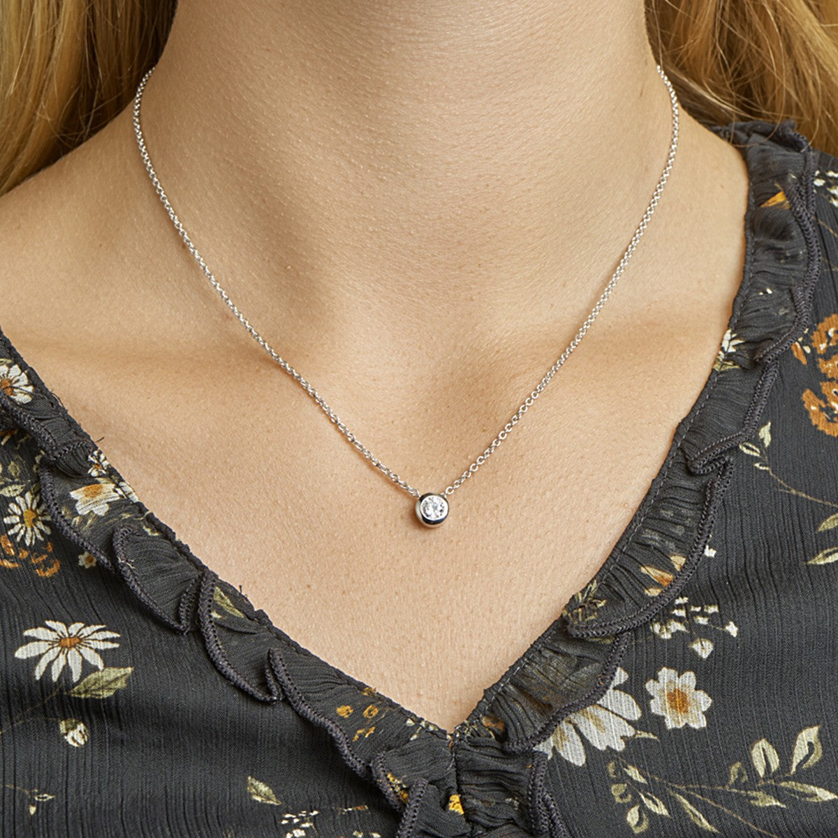 Fantasy Collection Collier zirkonia 41 + 4 cm zilver
