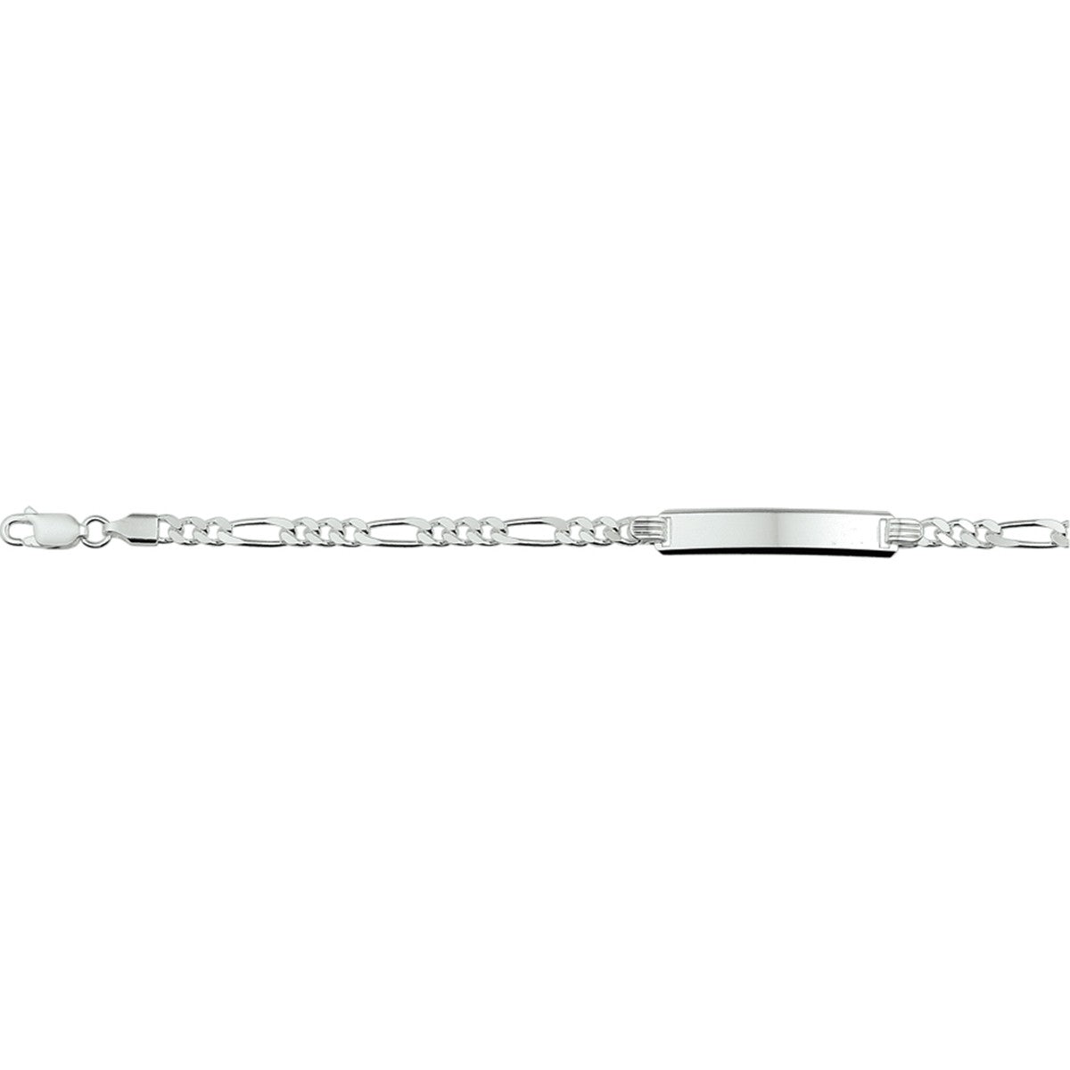 Fantasy Collection Graveerarmband figaro 19 cm plaat 6 mm zilver