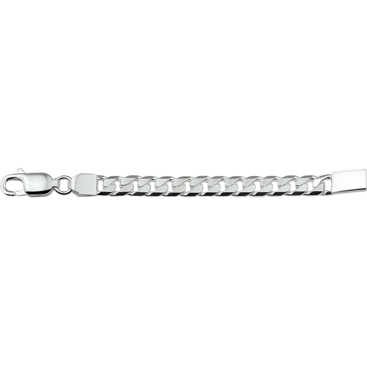 Fantasy Collection Graveerarmband gourmette 20 cm plaat 6 mm zilver