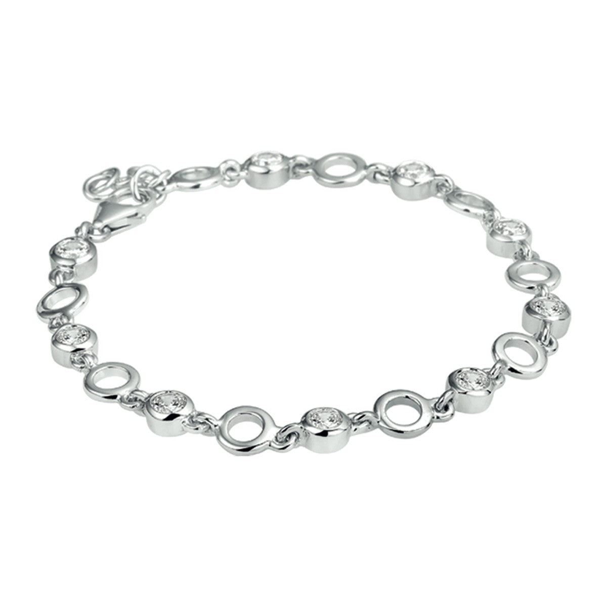 Zilver Gerhodineerd  Armband zirkonia 6,2 mm 18 + 2 cm - 1322363 - PansiteNederland.nl