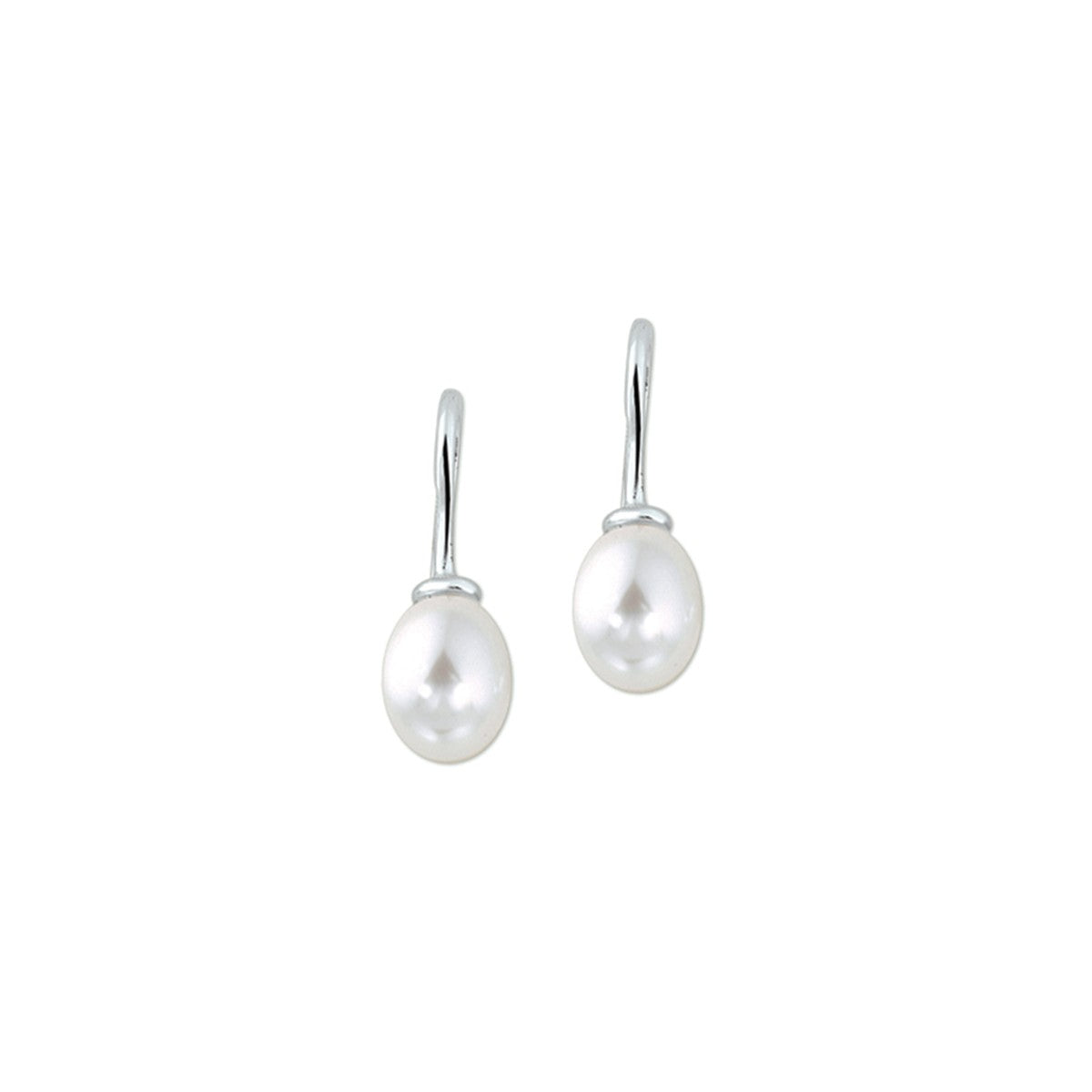 Fantasy Collection Hangende oorbellen parel franse haak zilver