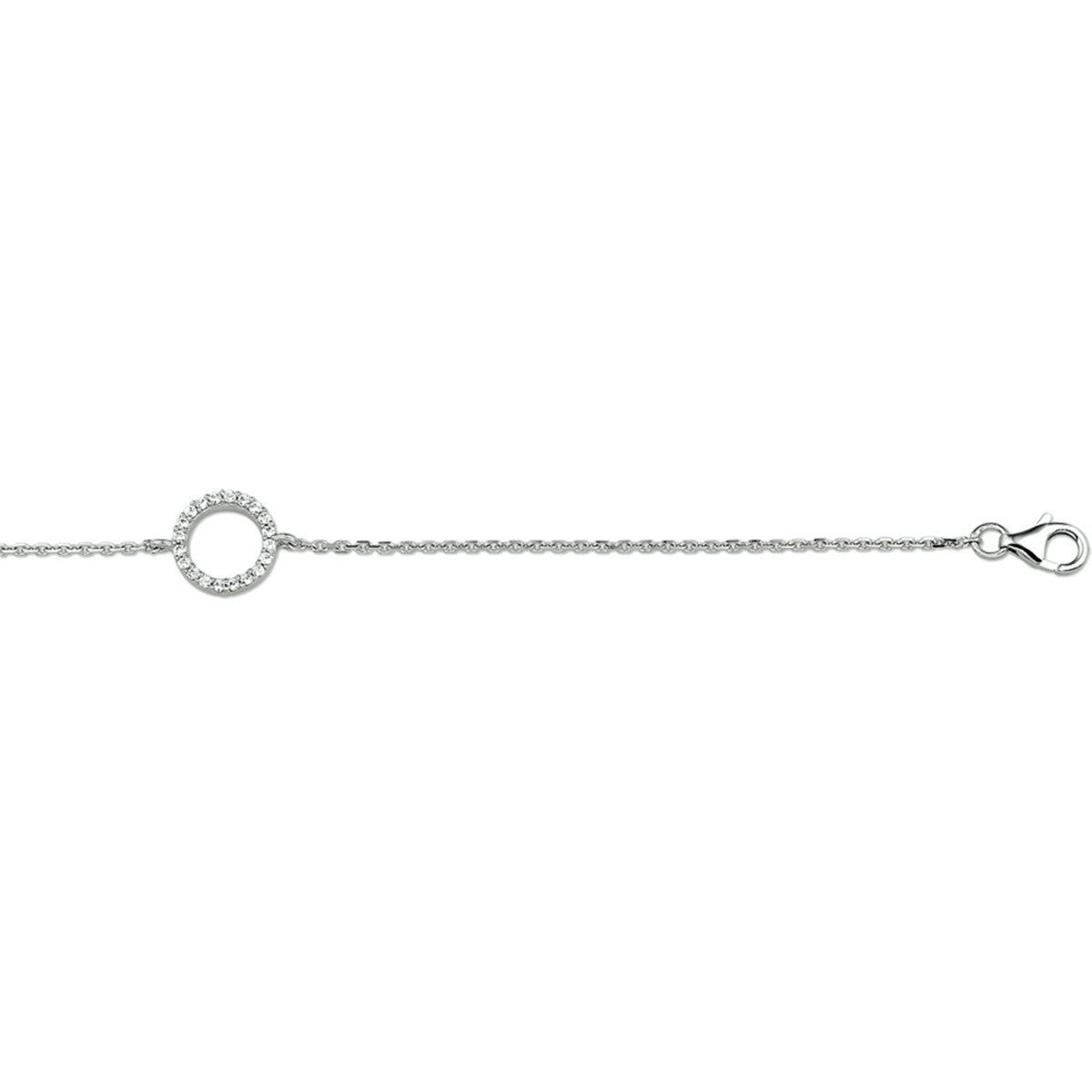 Fantasy Collection Armband zirkonia 1,0 mm 15,5 + 2,5 cm zilver