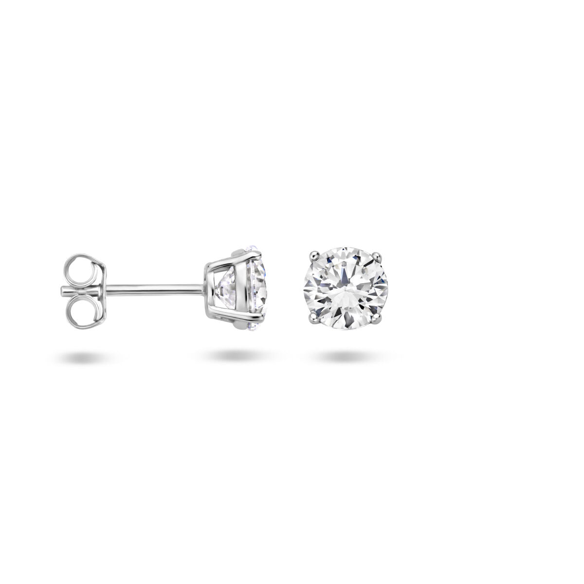 Zilveren Gerodineerde  Oorknoppen zirkonia 6mm - PSN1322963 - PansiteNederland.nl