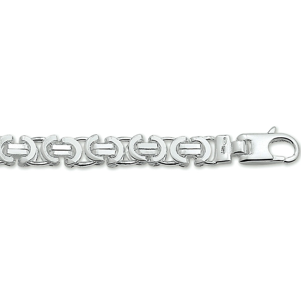 Zilver Gerhodineerd Armband konings plat 6,5 mm 21 cm - PSN1321671 - PansiteNederland.nl