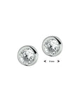 Zilveren oorknoppen met zirkonia gerhodineerd - 1322973 - PansiteNederland.nl