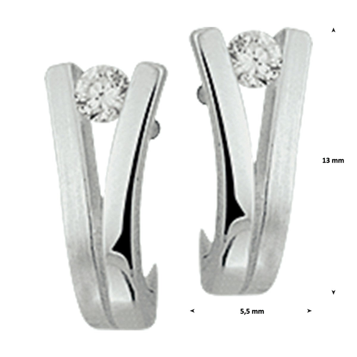 Zilveren Oorknoppen zirkonia poli-mat - PSN1323052 - PansiteNederland.nl