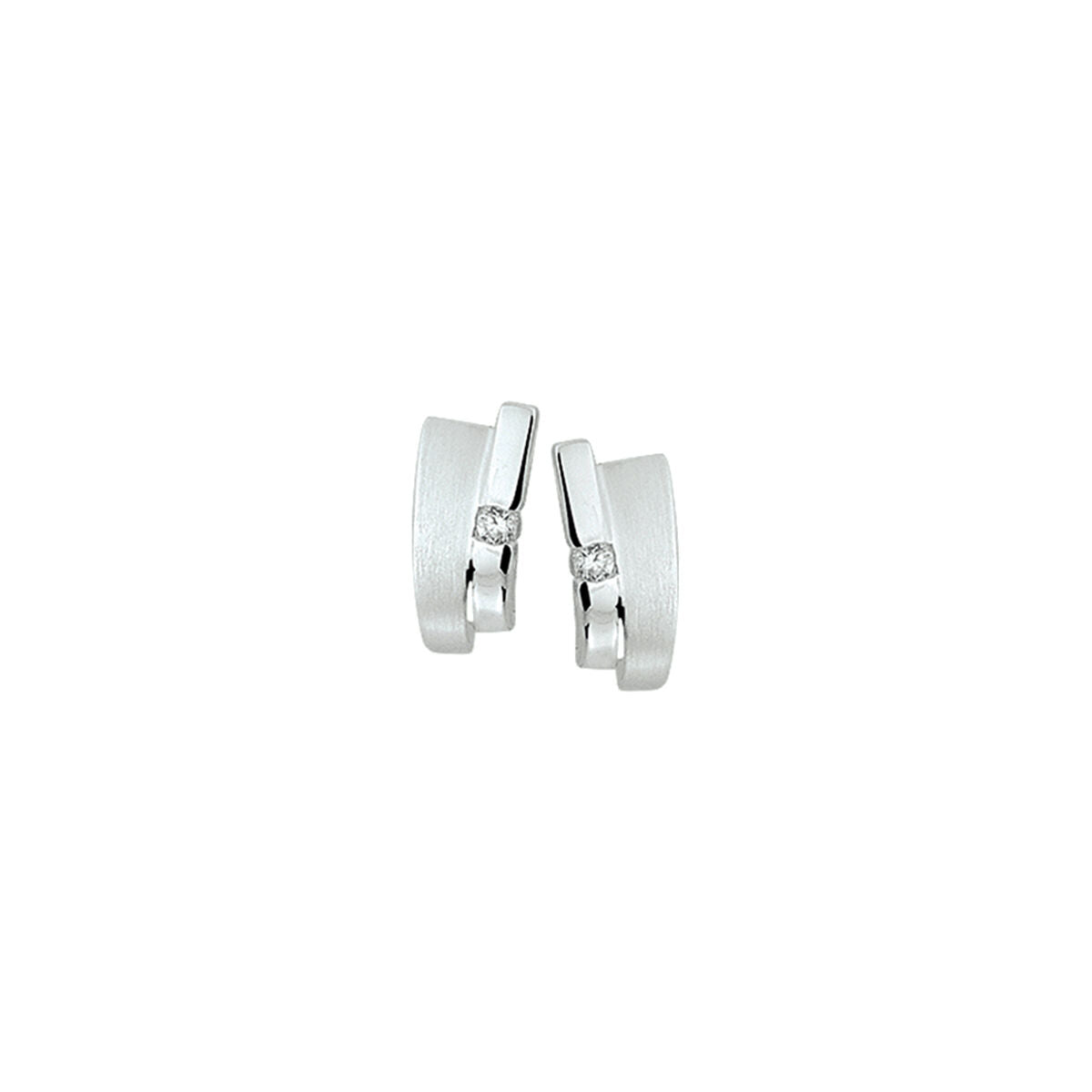 Fantasy Collection Oorbellen zirkonia poli/mat zilver