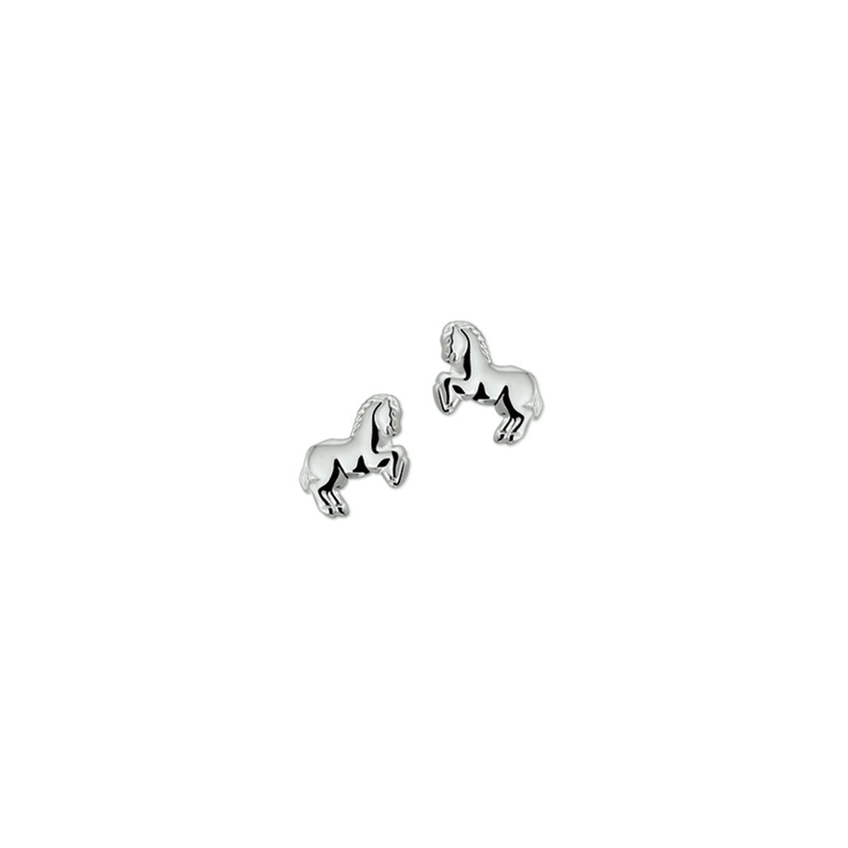 Fantasy Collection Oorbellen paard 8,5 mm zilver