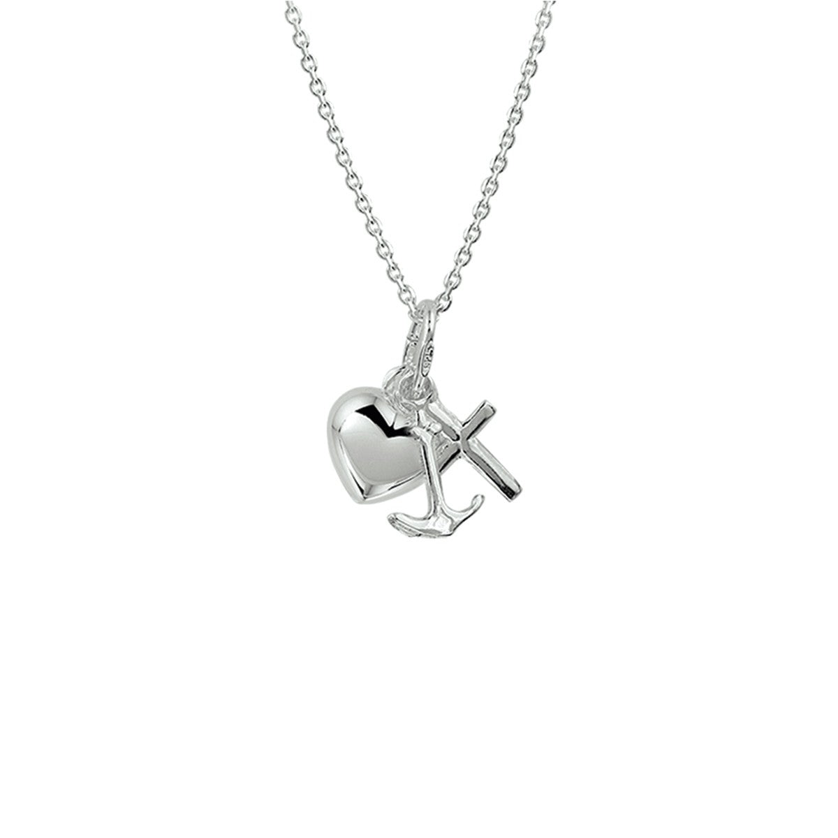 Fantasy Collection Collier geloof, hoop en liefde 41 + 4 cm zilver